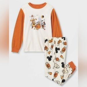 Men’s Family Disney 2 piece Mickey Mouse Fido Pluto Halloween Pajama Set Size XL